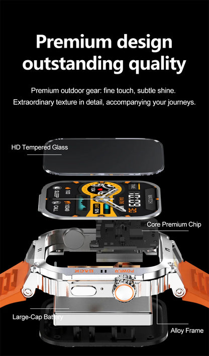 Men's Outdoor Sports Bluetooth Call Smart Watch 1.91 Inch Full Screen Touch Flashlight 110+ Sport Mode Smartwatch 2025 New