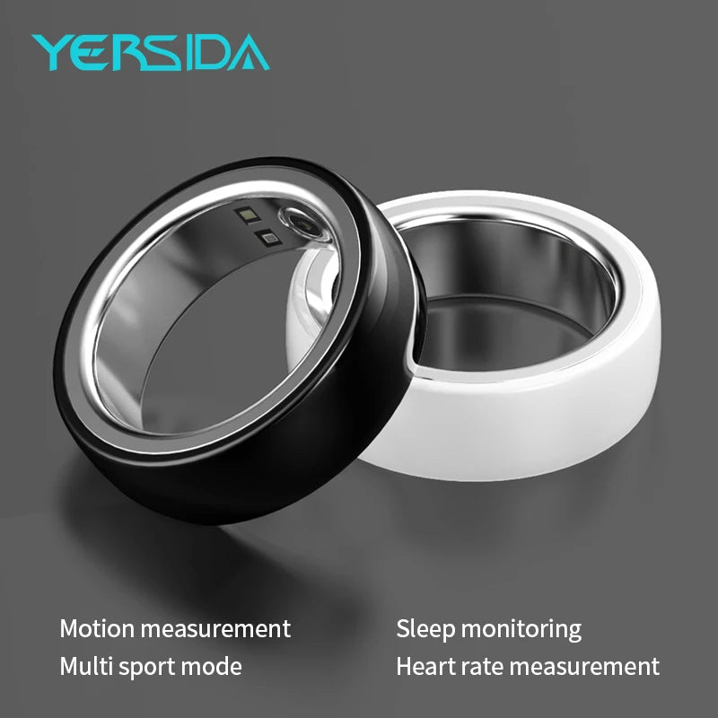 R08M Smart Ring Sport Waterproof Nano Ceramic Stainless Steel Rings For Heart Rate Blood Oxygen Sleep Health Fitness Monitoring