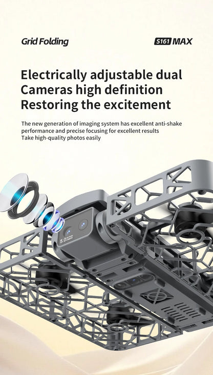 Original Mini Drone Flying Camera S161 RC Dron 8K HD Aerial Photography Pocket UAV with Screen Control Brushless Full Enclosure