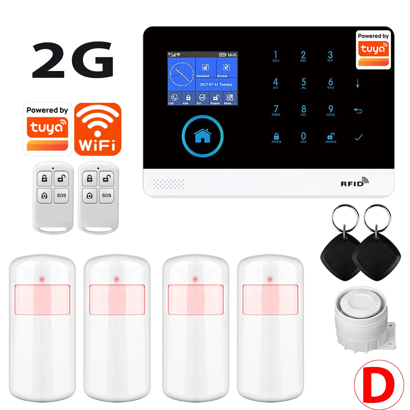 WiFi Alarm System for Home Burglar Security Tuya Smart House App Control 433MHz GSM Wireless With Motion Sensor Camera