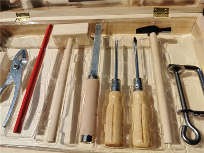 Children Real Life Wooden Carpenter's Box Tools Boy's Pretend Toy Wood Tools Set Hammer Screwdriver Manual Skill Learning