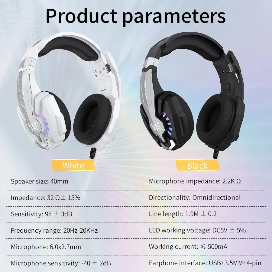 Gaming Headpset Headphone 3.5mm Wired Gaming Headset Earphones Noise Cancelling Stereo Sound With Mic For PC PS4 PS5 Xbox Bass