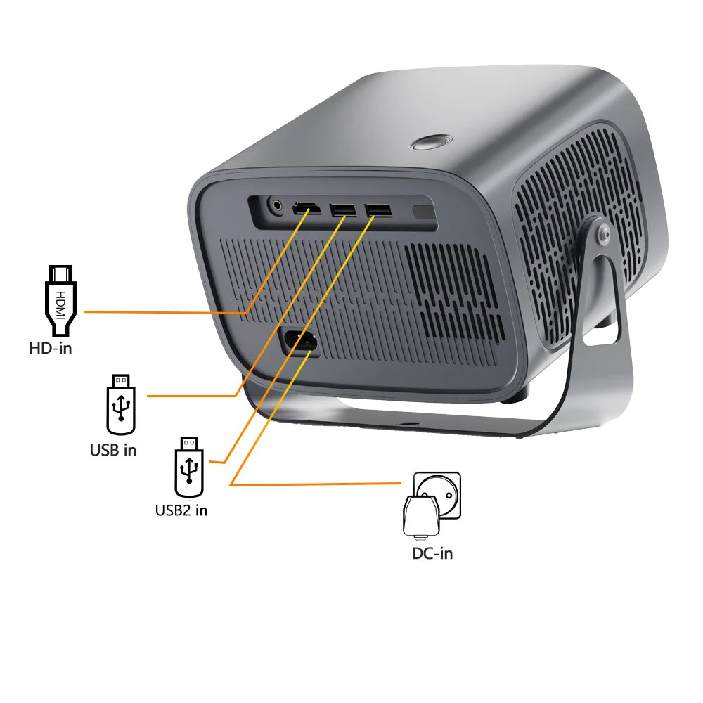 Projector Built in 5W Speaker 1280*720P RGB LED Android 11 4000 Lumens Wifi2.4G/5G BT5.2 Outdoor Video Home Theater Projector