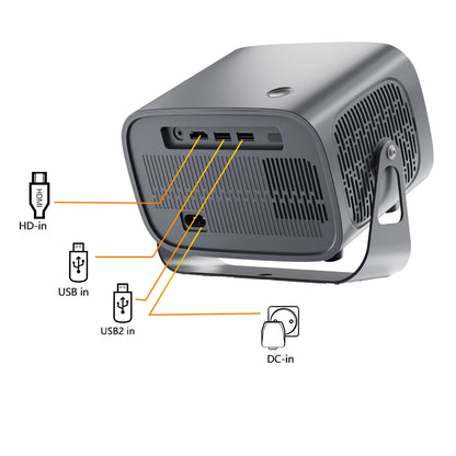 Projector Built in 5W Speaker 1280*720P RGB LED Android 11 4000 Lumens Wifi2.4G/5G BT5.2 Outdoor Video Home Theater Projector