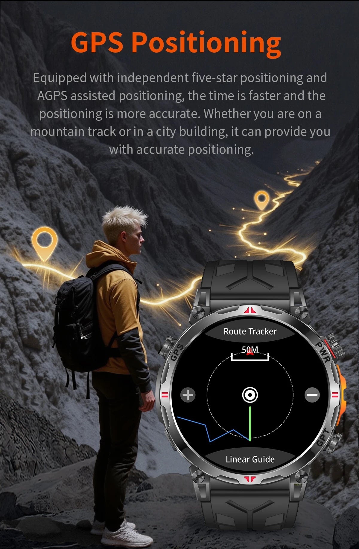 2025 Best seller Military AMOLED HD SmartWatch GPS Compass 10ATM Waterproof Tactics 170+Sport BT call SmartWatch 650Mah Battery