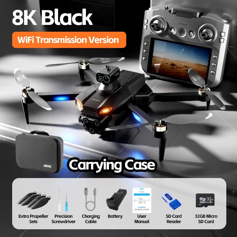 M7 Mini Drone Professional GPS 8K HD Camera Drones 5G WIFI FPV Video 4k UAV 4.5 inch large screen remote control RC Dron