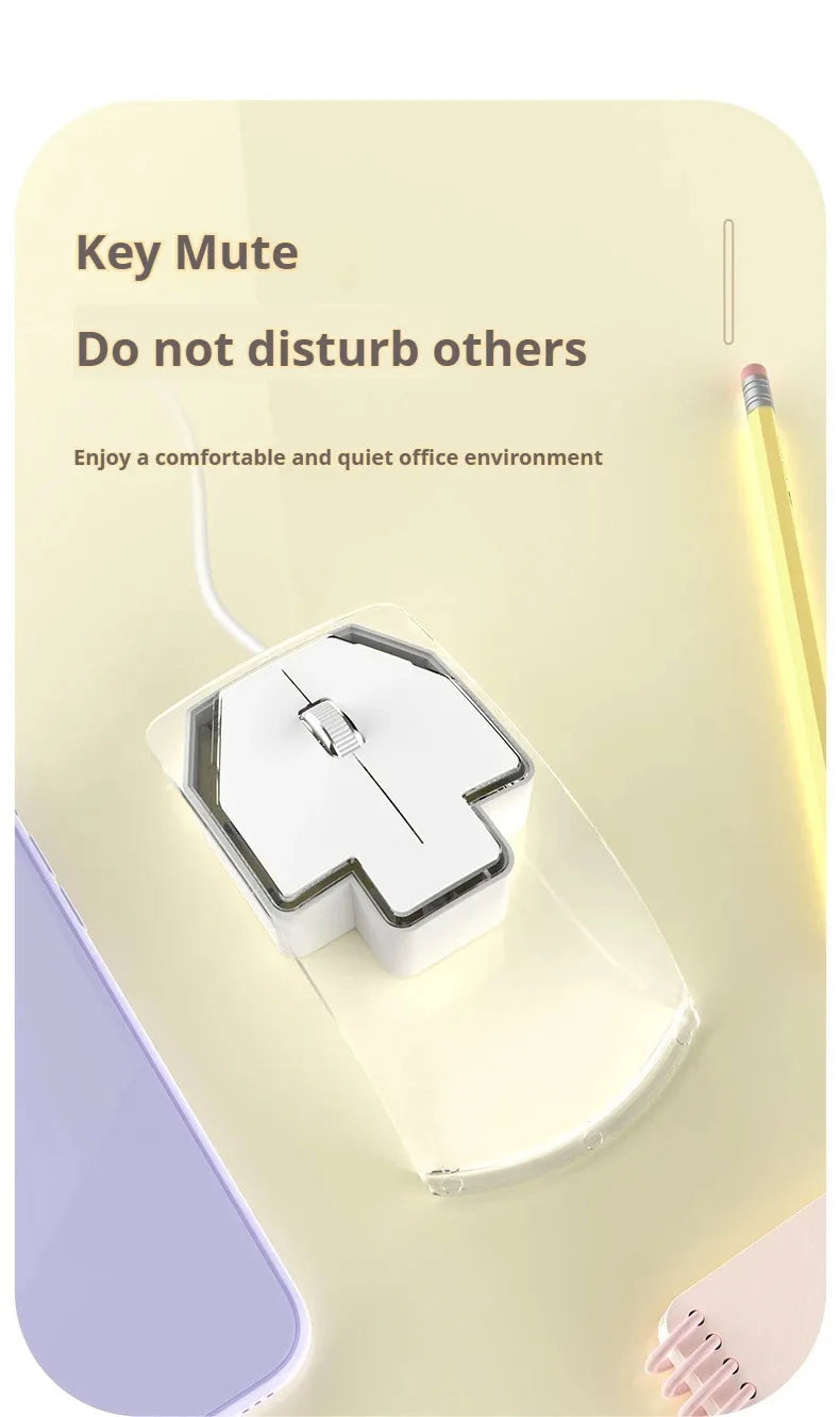 fashionable Wired Transparent Colorful Light-emitting Mouse Ergonomics mute ultra-thin Game Mice For PC Laptop Computer Gifts