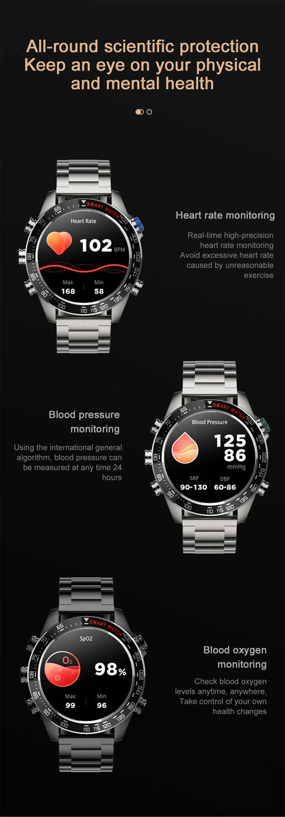 Men's Business Smart Watch AMOELD HD Screen Bluetooth Call Smartwatch NFC GPS Sports Smartwatch 2025 New