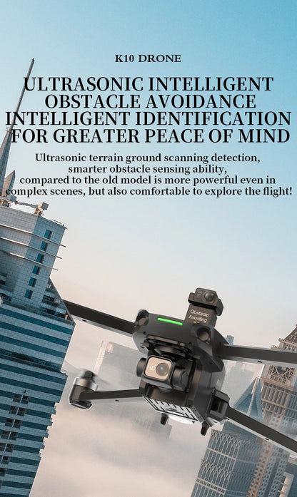 10KM 35 Mins With Touch Screen RC K10 Professional GPS Drone with 3-Axis Gimbal 8K Dual Camera FPV Brushless Airdrop Quadcopter