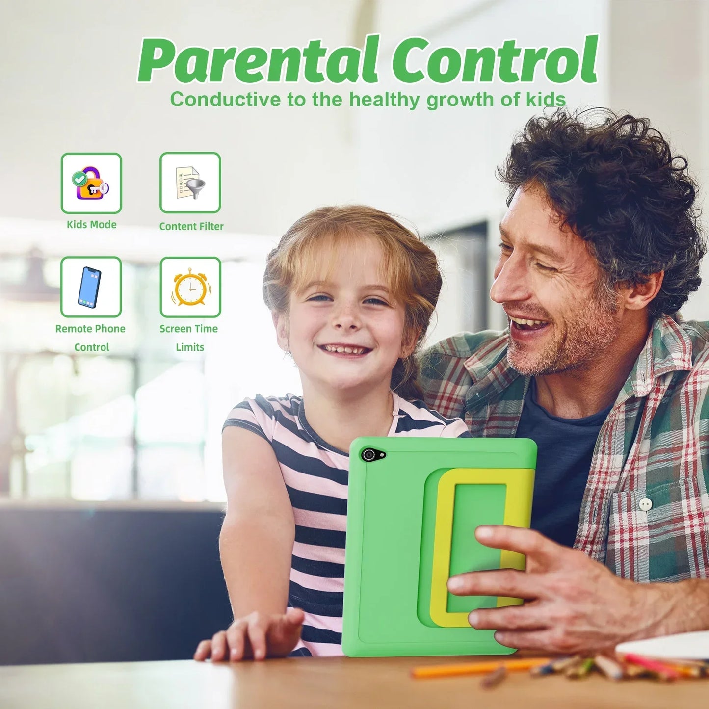 Kid Tablet 10 Inch Android 15 Octa Core 14GB RAM 64GB ROM 128GB Expandable 5000mAh WiFi Bluetooth Children's Gift Kids Software