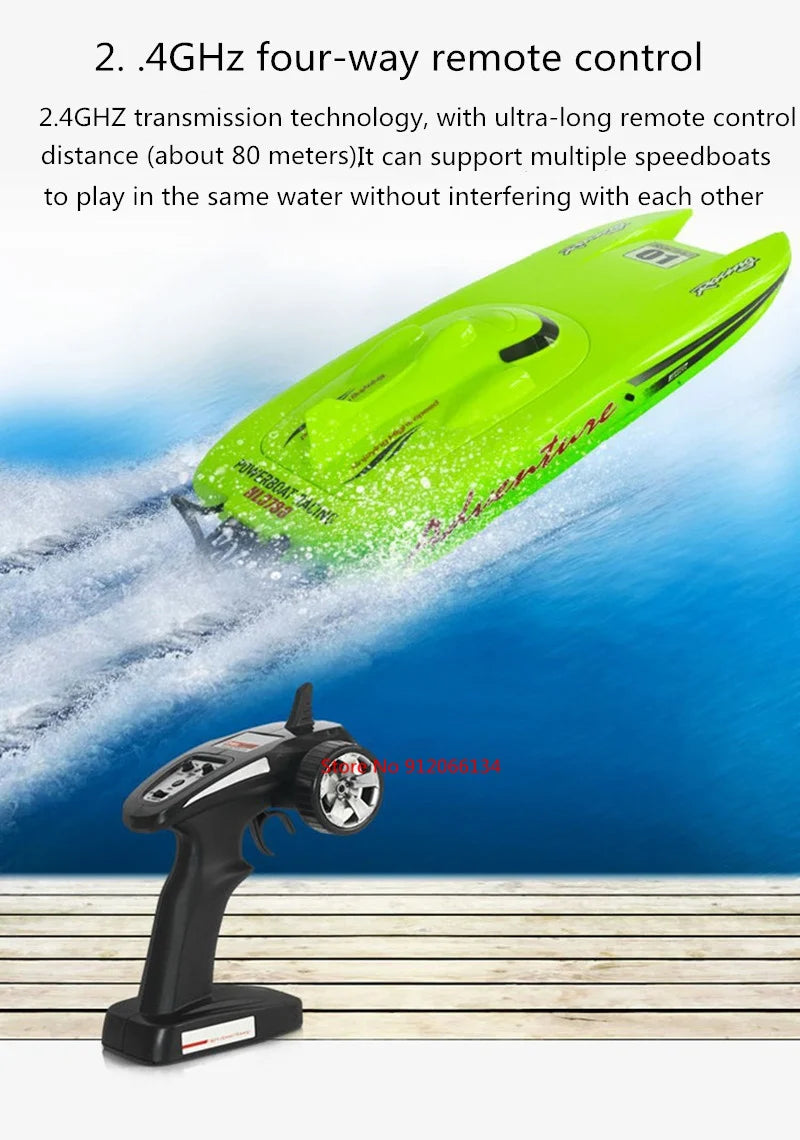 53CM Large 40KM/h High Speed Remote Control RC Racing Boat 150M 2 way Navigation Waterproof Dual Body Electric RC Speedboat Toy