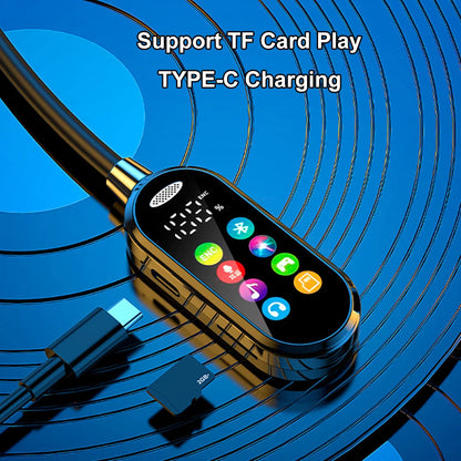 Color Screen Bluetooth 5.4 Earphones Neckband Headphones Wireless Headsets HiFi Stereo Noise Reduction Earbuds for Live Xiaomi