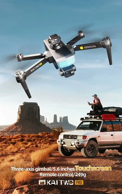 Professional 3-axis PTZ KAITWO PRO Drone 8K 5G with Screen Control 360° Laser Obstacle Avoidance Brushless Quadcopter GPS RC UAV