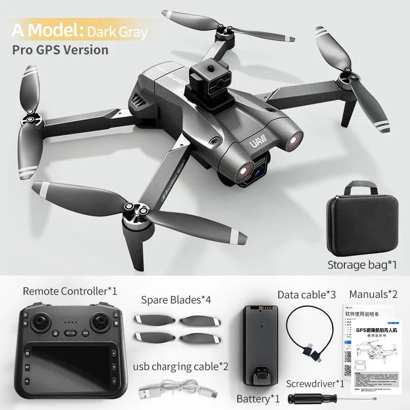 JJRC X28 Pro GPS Drone 4K Professional HD Dual Camera With Screen 5G WIFI 360° Obstacle Avoidance Brushless Rc Quadcopter Drone