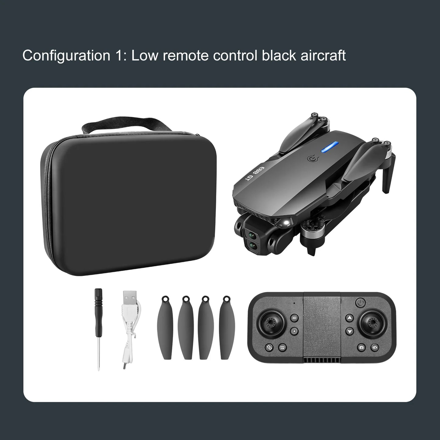 E88GT 4.3-inch Large Screen Drone Brushless Dual Camera Aerial Photography 8K HD Optical Flow Remote Control Aircraft Boy Gift