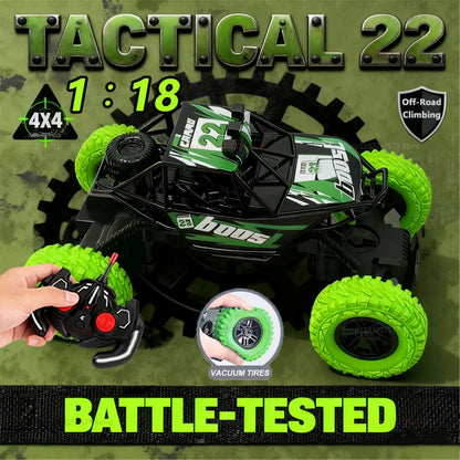 RC High Speed Off-Road Climbing Car 1:18 With Colorful Flashing Lights Rechargeable Durable Rubber Wheels Kids Adults Toys Gifts