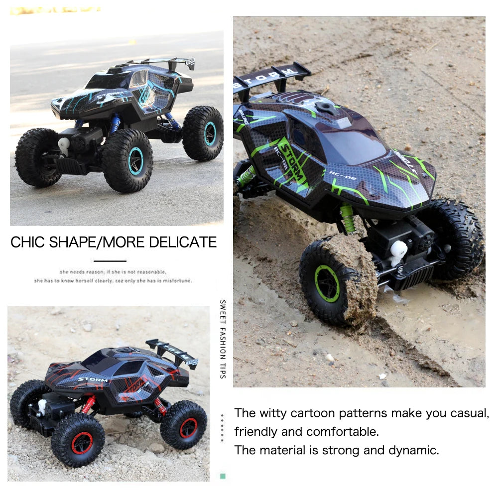 1:16 RC Car  2.4G Four Wheel Drive High-Speed Remote Control Drift Racing Car With LED Lights 4WD RC Car Model Toys for Boys Kid