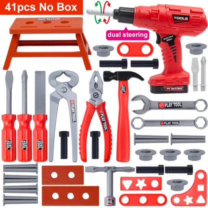 Pretend Play Toy Tools Kit for Toddler Boys Girls Child Children's Tool Set with Electric Toy Drill Kids Power Construction Toy