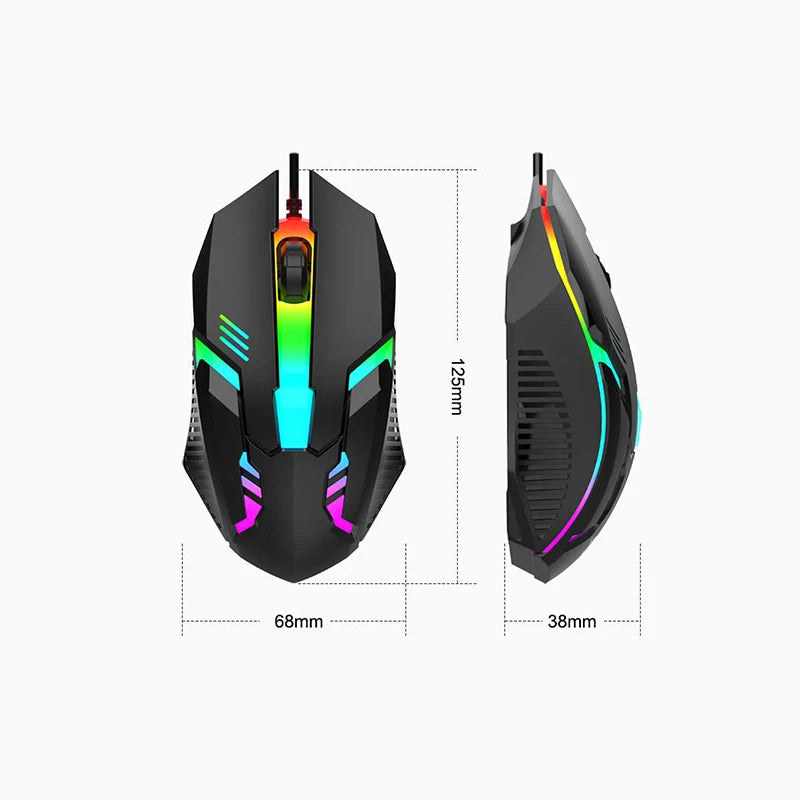 USB Wired Gaming Mouse 1200 DPI 3 Buttons Silent Mause Backlit Professional Gamer Mice Ergonomic Computer Mouse For PC Laptop