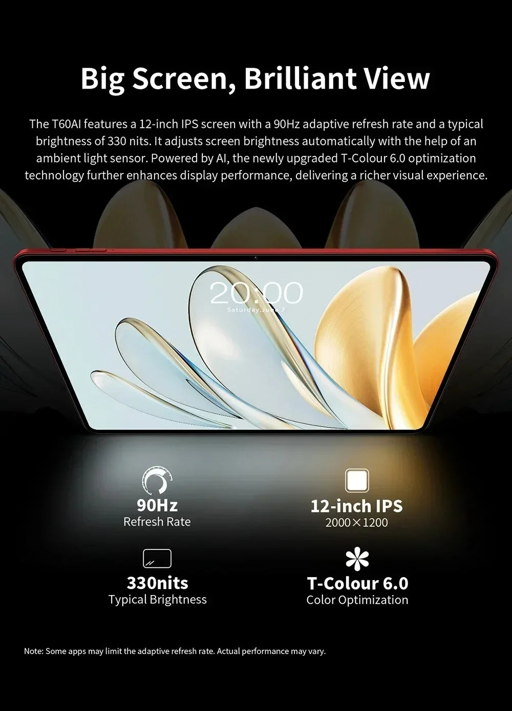 NEW Tablet Teclast T60 AI Allwinner A733 Octa-Core 12inch 2K HD TDDI Screen 6GB RAM 128GB ROM Android 15 WiFi6 8000mAh 13MP+5MP
