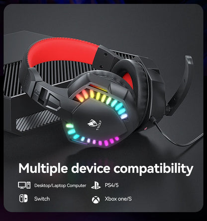 Five-piece Gaming Combo 104 Keys Keyboard 4-color Breathing Light Mouse 3.5mm Gaming Headset Gaming Speaker Anti-slip Mouse Pad