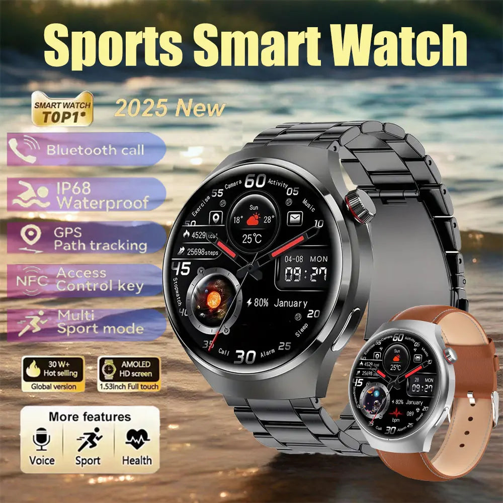 2025 New Men Smart Watch NFC Watch S10 Pro GPS 360*360 HD Screen AMOLED Heart rate BT Call Health Monitoring Women Smartwatches