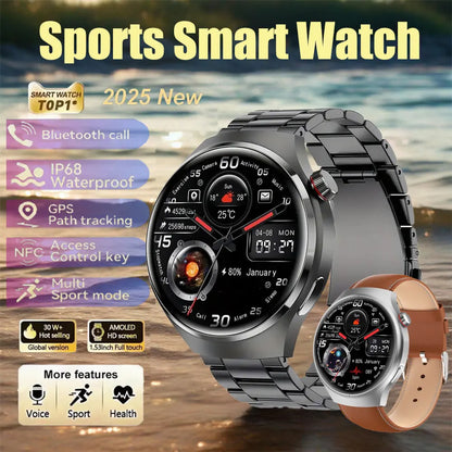 2025 New Men Smart Watch NFC Watch S10 Pro GPS 360*360 HD Screen AMOLED Heart rate BT Call Health Monitoring Women Smartwatches