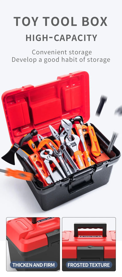 Children's Tool Set with Electric Toy Drill Kids Power Toy Pretend Play Tools Kit for Boys Girls Education Montessori Learning