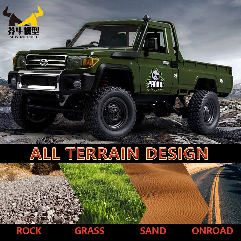 MN MODEL 1:12 4WD RC Panda Off-road Diving Car Adventure Terrain Vehicle Wading Rock Crawler Climbing Gun Truck Toy for Adult