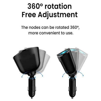 Multiple Devices Can Be Charged at the Same Time with Digital Display Car Charg Dual-port Car Charger Adapter