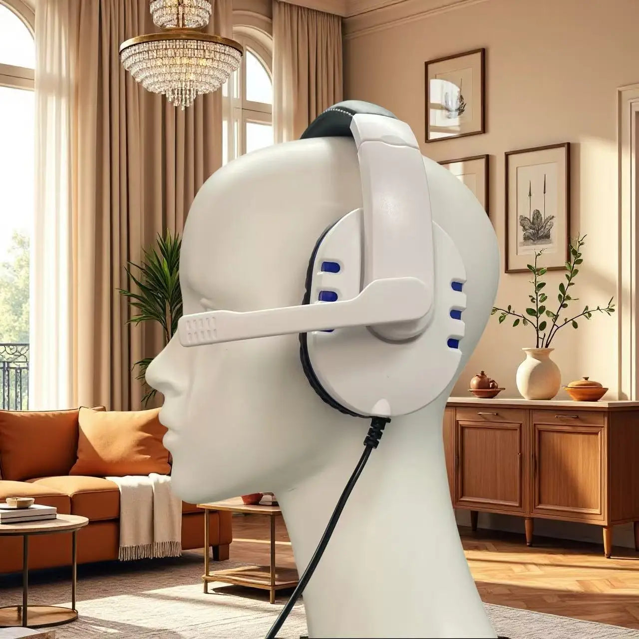 Wired over-ear gaming headphones unisex for laptops desktops gaming devices ideal for online classes meetings gaming with HD sou