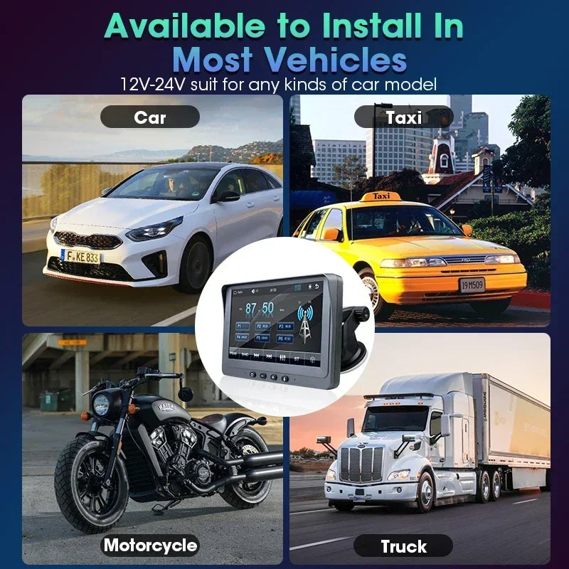 Portable 7 inch Multimedia Video Player Wireless Carplay Android Auto Touch Screen With USB AUX Dual Bluetoth Stereo Car Radio