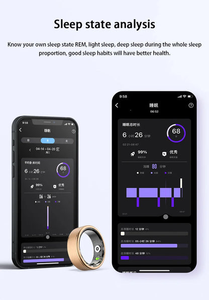 Xiaomi MIJIA Smart Ring With Charging Case Health Monitor Sleep Distance Calories IP68&5ATM Waterproof Multi-sport Men Women NEW