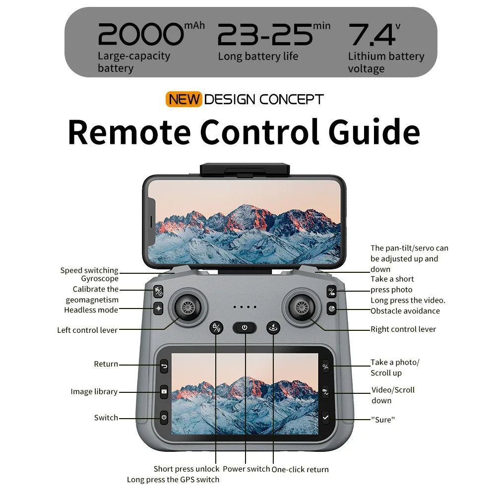 F204 New Original Upgrated RC Drone with 8k professional HD camera 5G WiFi Brushless laser barrier avoidance Folding quadcopter