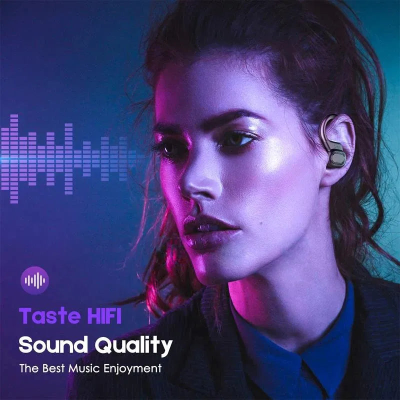 Ear Hook Wireless Sport Headphones 50H Open-Ear Bluetooth Earphones with LED Display Noise Reduction for Running Cycling