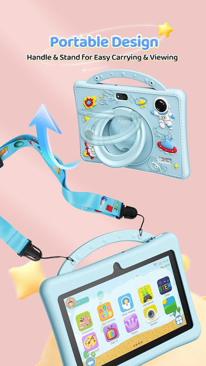 2025 New Kid's Tablet Android 14 7.1 HD Screen 1280*600 IPS 4GB+128GB Memory 3200mAh GPS Satellite Positioning Tablet Boys Girls