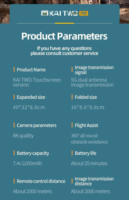 Professional 3-axis PTZ KAITWO PRO Drone 8K 5G with Screen Control 360° Laser Obstacle Avoidance Brushless Quadcopter GPS RC UAV