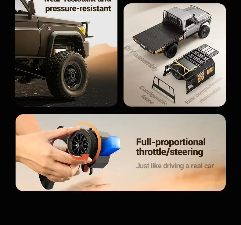 MN MODEL 1/12 4WD Remote Control Diving Off-road Car Climbing Truck All Terrain Vehicle Rock Crawler Wading Pickup Toy for Adult