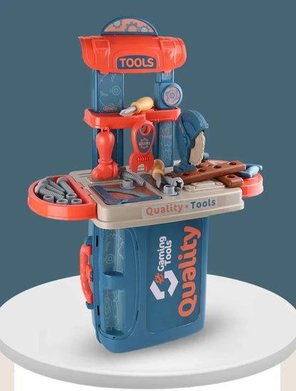 New Gifts 3-in-1 Kids' Toolbox Engineer Simulation Repair Tools Pretend Toy Set with Drill Screwdriver Tool Kit Play Toy Box