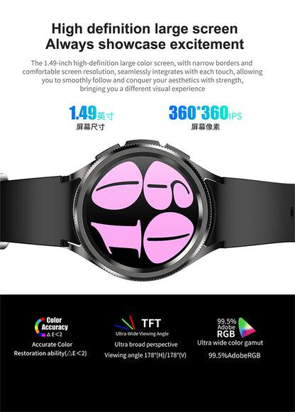 1.43 Inch 360 * 360 AMOLED HD Screen Smartwatch Women Voice Assistant Waterproof Bluetooth Call Smart watch Men For Android IOS