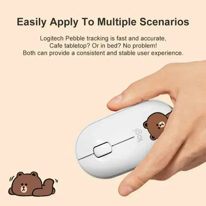 Logitech M350 Bear&Rabbit Wireless Mouse Cute Design Multiple Color Options Ergonomic Design Reduces Hand Fatigue