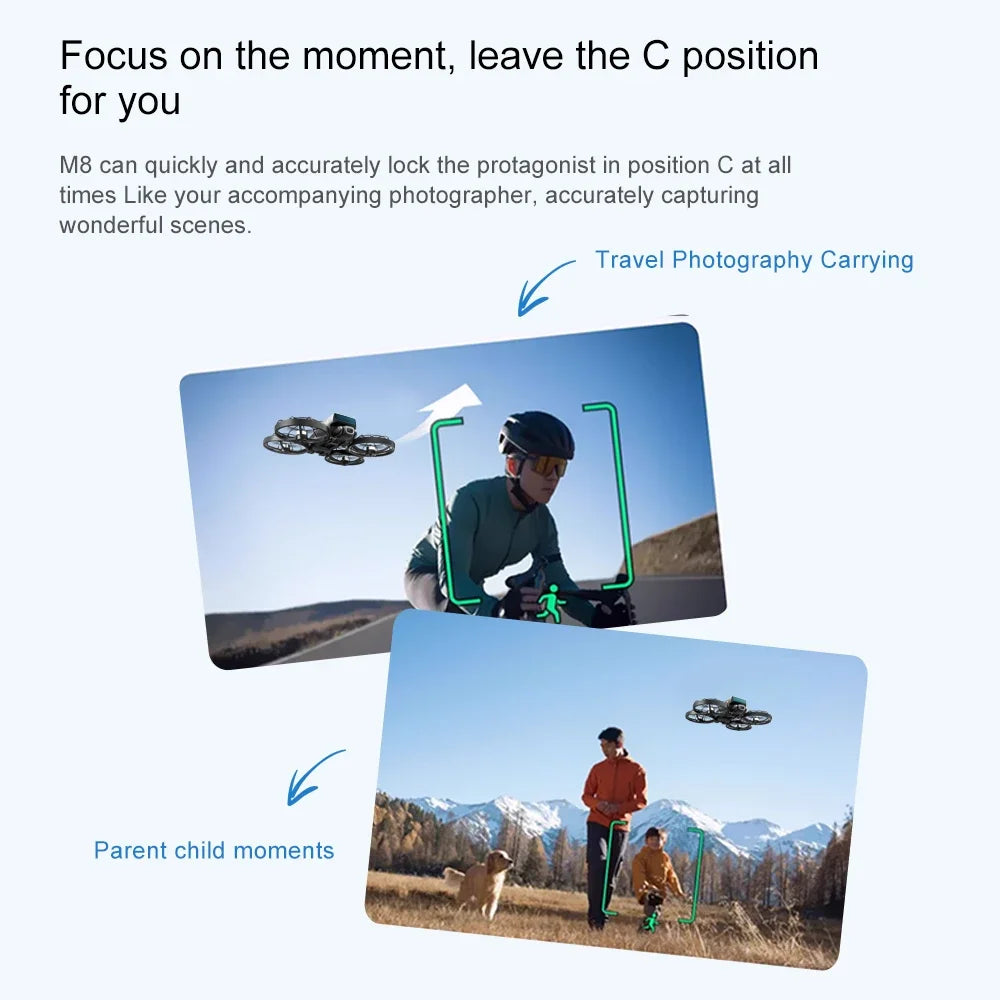 For Xiaomi M8 Drone 4K Professional Dual Camera with Screen 5G WIFI FPV Dron Brushless Optical Flow Hover Folding GPS Quadcopter