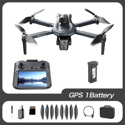 XT606 GPS Screen Control Brushless Drone 5G Optical Streaming Folding HD Dual Camera Screen Large 4.3 Inch One Key Return Flight