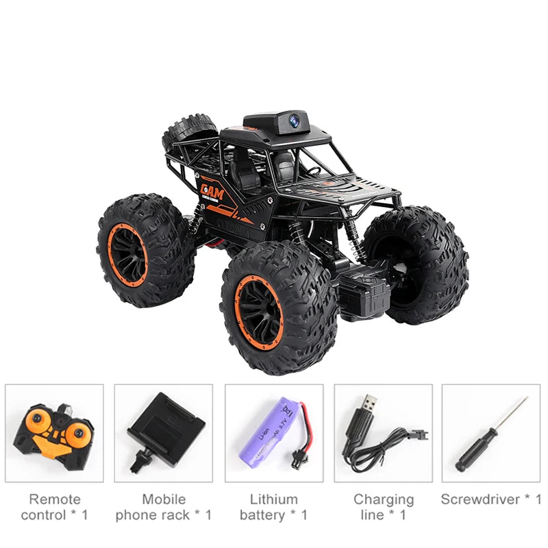 1:18 RC Car APP Controlled Remote Control Car Off Road Truck 4WD with HD Camera Rock RC Crawler Trator Toys Child Gifts