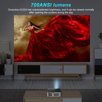 GOOJODOQ Full HD 1080P Projector 4K 8K 700ANSI 15500Lumens Android WiFi LED Video Movie Projector LED Home Theater Cinema Beamer