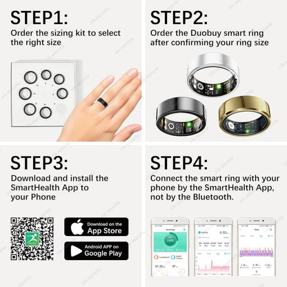 Smart Ring Multifunctional Rings Bluetooth Health Monitoring Ring Sleep Monitor Heart Rate Ring Waterproof Men Women Smart Ring