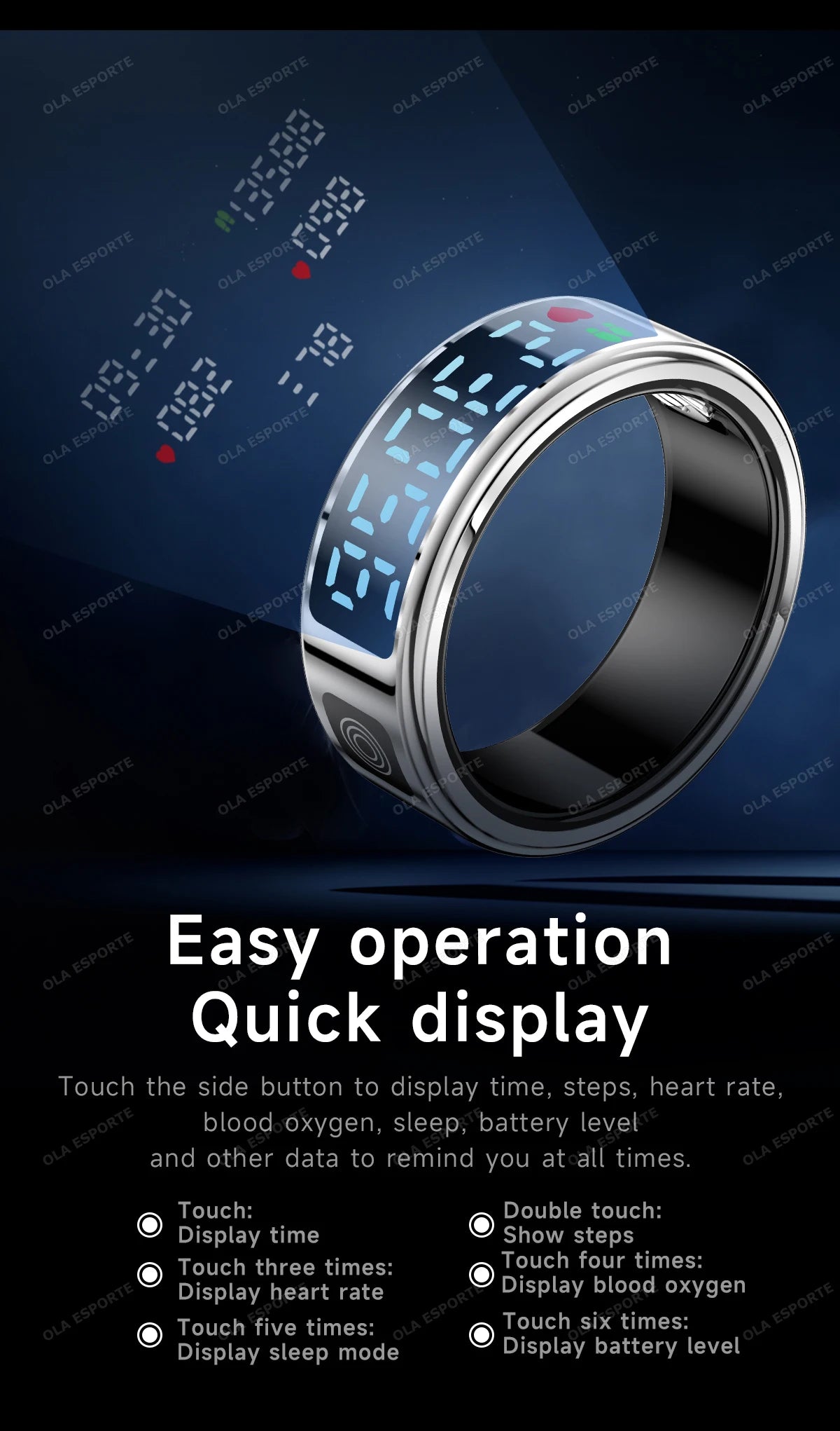 Xiaomi Smart Ring 2025 Display Screen Gestures Control Video 5ATM Waterproof Remote Camera Blood Oxygen Monitor Sports ring New