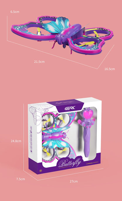 New V40 Glitter Butterfly Remote Control Aircraft 2.4GHz Gravity Sensing Mini Drone RC Quadcopter Children's Toy Gift