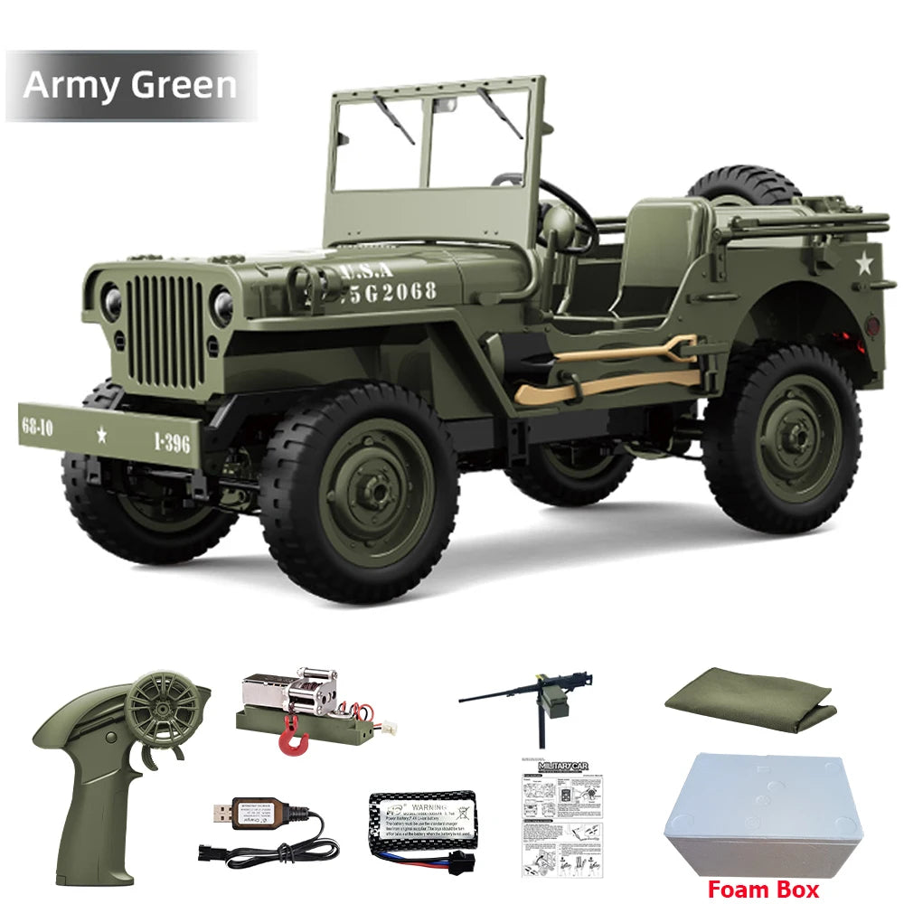 JJRC C8815 RC Car 1/10 WILLYS 1941 4WD RTR RC Crawler 2.4G Remote Control Car Off-road Climbing Military RC Truck Toys Gift