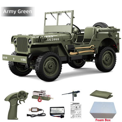 JJRC C8815 RC Car 1/10 WILLYS 1941 4WD RTR RC Crawler 2.4G Remote Control Car Off-road Climbing Military RC Truck Toys Gift